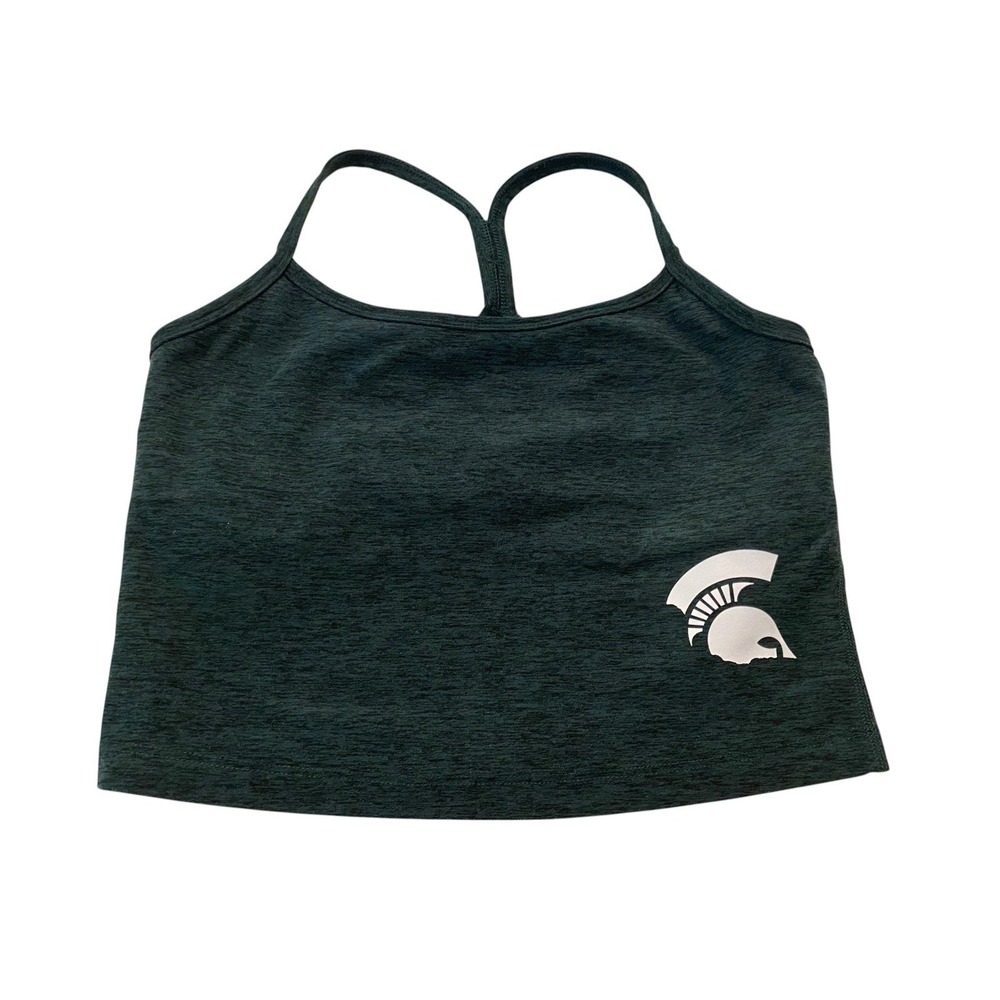 Beyond Yoga Michigan State Spartans Crop Tank Top Small S Dark Green Heathered